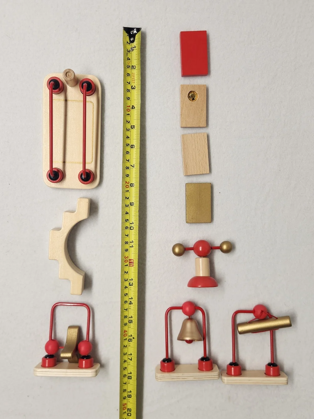 Hape Wooden Domino Rally Montessori STEM Building Toy Partial Set Natural Red